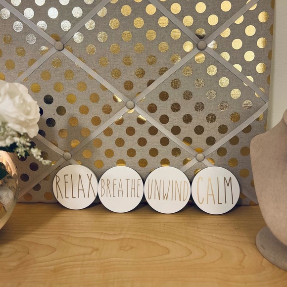 Ceramic Coaster Set- (4) Relax/Breathe/Unwind/Calm - Picture 4 of 4